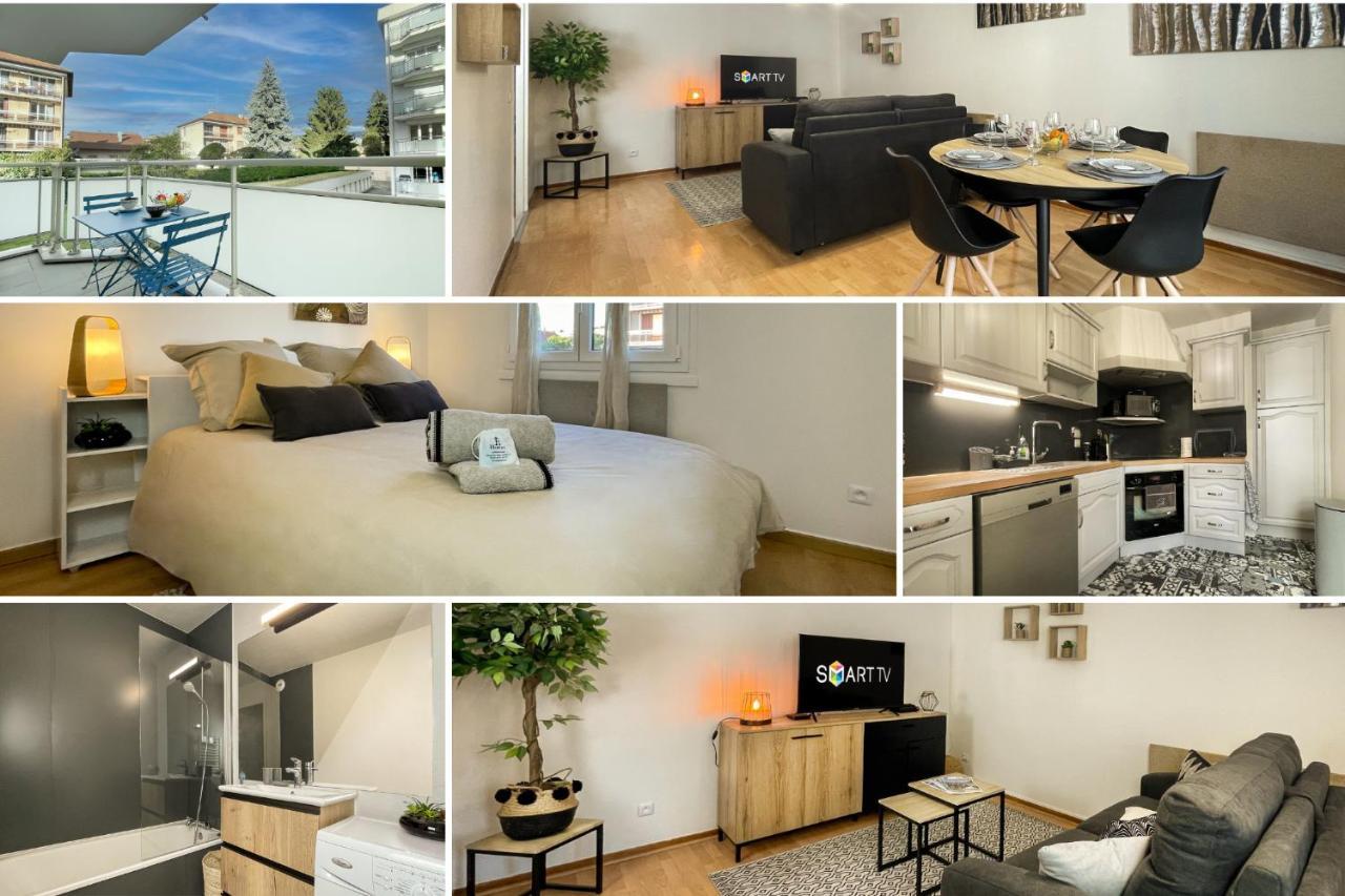 Homey Wood - New - Appartement Avec Une Chambre - Parking Prive Gratuit - Balcon Prive - A 5 Min De La Gare Pour Rejoindre Geneve Annemasse Ngoại thất bức ảnh